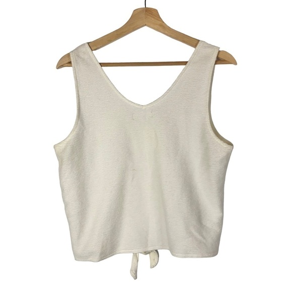 Madewell Texture & Thread White Tie Front Tank Top M - Picture 3 of 5